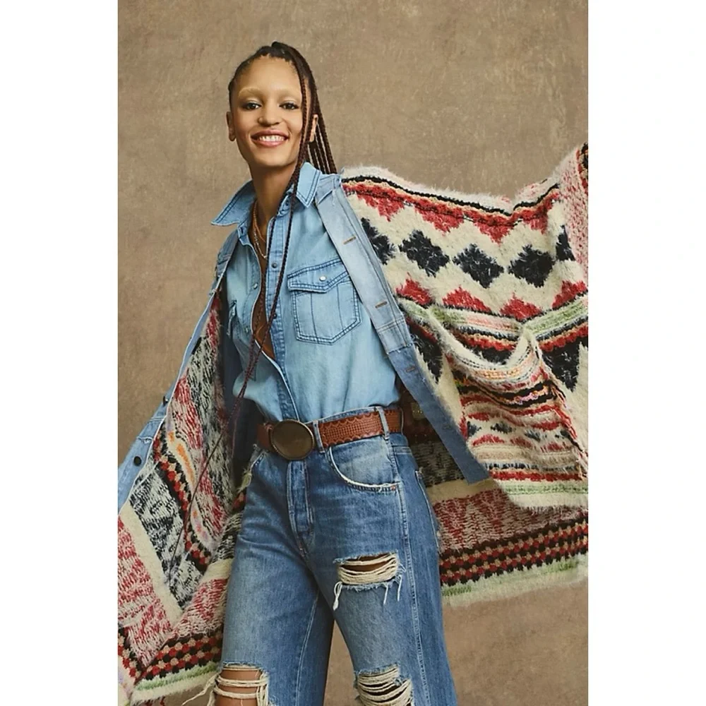 Free People Colorful Knit Poncho - Picture 3 of 6